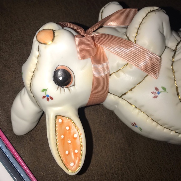 NWT Vintage Lefton Patwork Foral Bunny - Picture 3 of 12